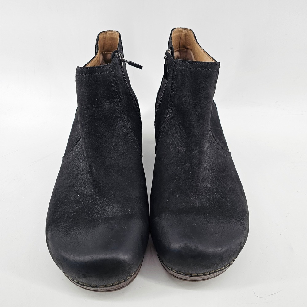 Dansko Barbara Ankle Bootie Women EU 42 (US 11.5-12) Black Leather Side Zip